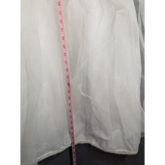 Handmade Vintage Size 4 26" Waist White Long Half Slip Petticoat Lace - Picture 5 of 7